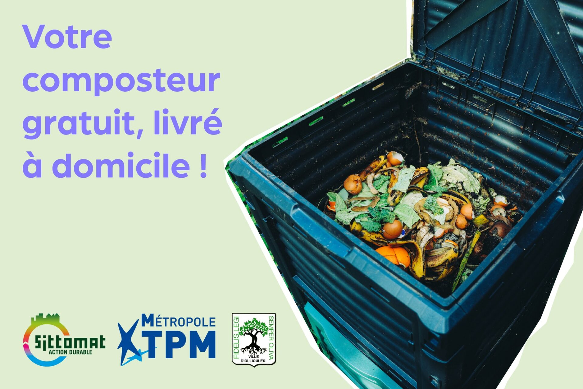 Nouveau: distribution gratuite de composteurs à votre domicile par le  SITTOMAT - Ville d'Ollioules